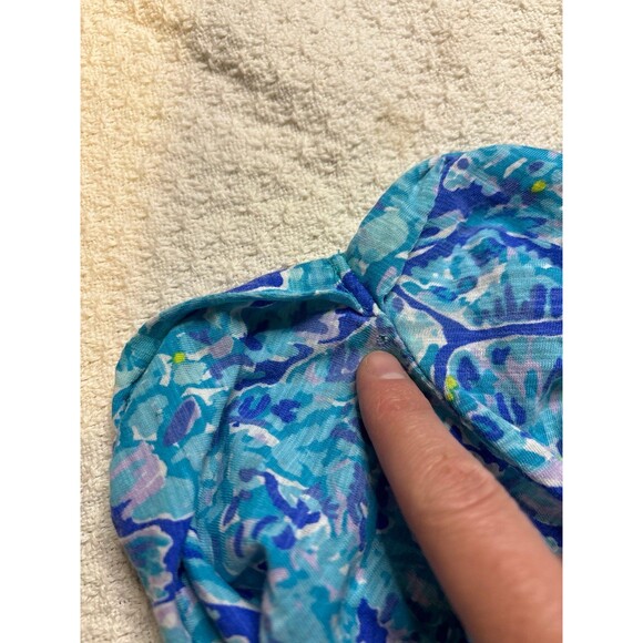 Lilly Pulitzer Daley Tee Tortuga Time Size S Blue ocean turtle shirt summer t - Picture 5 of 7